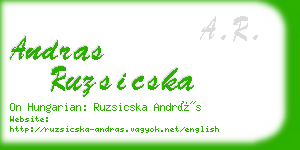 andras ruzsicska business card